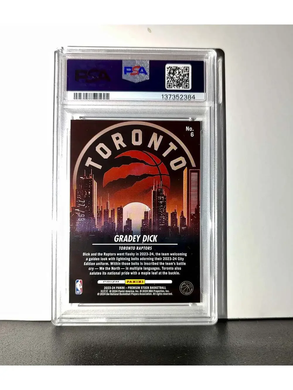 Gradey Dick 2023 Panini Hoops Premium City Edition #6 Red Disco Prizm PSA 10 Gem